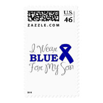 I Wear Blue For My Son (Blue Awareness Ribbon) Postage