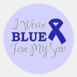 I Wear Blue For My Son (Blue Awareness Ribbon) Sticker