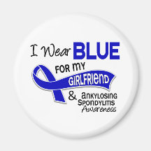 I Wear Blue Girlfriend 42 Ankylosing Spondylitis Fridge Magnets