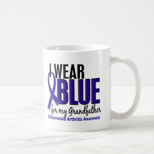 I Wear Blue Grandfather Rheumatoid Arthritis RA Mug