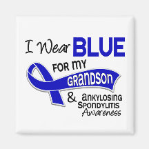 I Wear Blue Grandson 42 Ankylosing Spondylitis Magnet