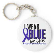 I Wear Blue Me Rheumatoid Arthritis RA Keychain