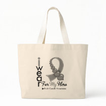 I Wear Brain Cancer Ribbon For My Hero Tote Bags