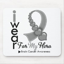 I Wear Brain Cancer Ribbon For My Hero Mouse Mats