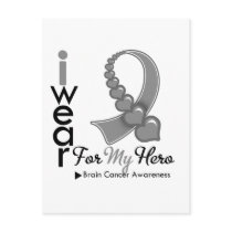 I Wear Brain Cancer Ribbon For My Hero Postcards