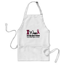 I Wear Burgundy Ribbon For Best Friend Aprons
