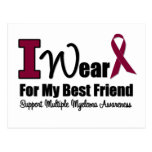 I Wear Burgundy Ribbon For Best Friend Post Cards