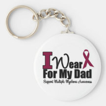 I Wear Burgundy Ribbon For My Dad Keychains