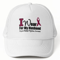I Wear Burgundy Ribbon For My Husband Hat