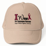 I Wear Burgundy Ribbon For Someone Special hats