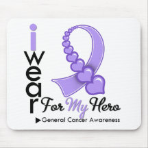 I Wear Cancer Ribbon For My Hero Mouse Pads