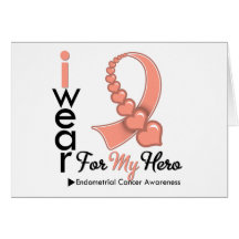 I Wear Endometrial Cancer Ribbon For My Hero Greeting Cards