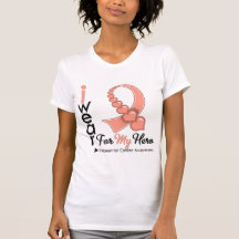 I Wear Endometrial Cancer Ribbon For My Hero T-shirts