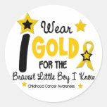 I Wear Gold For Bravest Boy 12 STAR VERSION Round Stickers