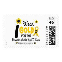 I Wear Gold For Bravest Girl 12 FLOWER VERSION Postage Stamps