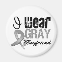 I Wear Gray Awareness Ribbon For My Boyfriend Refrigerator Magnets