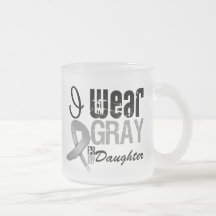 I Wear Gray Awareness Ribbon For My Daughter Mugs