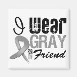 I Wear Gray Awareness Ribbon For My Friend Refrigerator Magnet