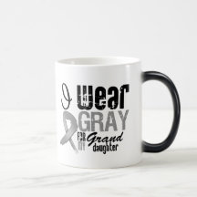 I Wear Gray Awareness Ribbon For My Granddaughter Coffee Mugs