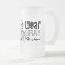 I Wear Gray Awareness Ribbon For My Husband Mug