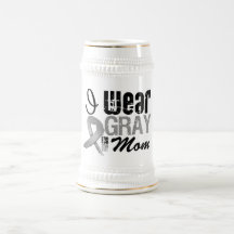 I Wear Gray Awareness Ribbon For My Mom Coffee Mugs