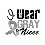 I Wear Gray Awareness Ribbon For My Niece Post Card