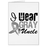 I Wear Gray Awareness Ribbon For My Uncle Card