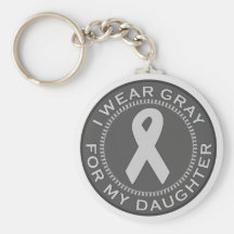 I Wear Gray For My Daughter Key Chains