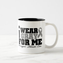 I Wear Gray Ribbon For Me Mugs