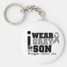 I Wear Gray Ribbon For My Son Key Chains