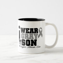 I Wear Gray Ribbon For My Son Mug