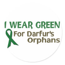 I Wear Green For DARFUR'S ORPHANS stickers by awarenessgifts I Wear Green For DARFUR'S ORPHANS stickers