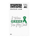 I Wear Green For My Dad (Green Awareness Ribbon) Postage Stamps