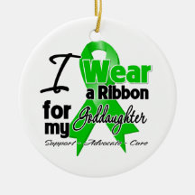 I Wear Green For My Goddaughter Christmas Ornaments