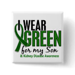 I Wear Green For My Son 10 Kidney Disease Buttons