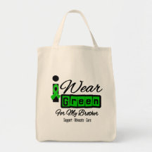 I Wear Green Ribbon (Retro) - Brother Canvas Bag