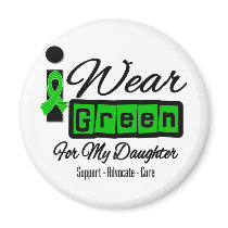 I Wear Green Ribbon (Retro) - Daughter Magnets
