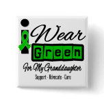 I Wear Green Ribbon (Retro) - Granddaughter buttons