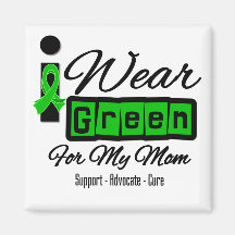 I Wear Green Ribbon (Retro) - Mom Refrigerator Magnet