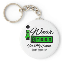 I Wear Green Ribbon (Retro) - Sister Key Chain