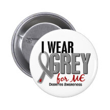 I Wear Grey For ME 10 Diabetes Pin