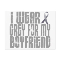 I Wear Grey For My BOYFRIEND 16 postcards by awarenessgifts I Wear Grey For My BOYFRIEND 16 postcards