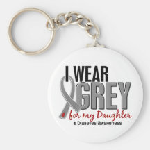 I Wear Grey For My Daughter 10 Diabetes Keychains