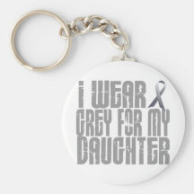 I Wear Grey For My DAUGHTER 16 Keychains