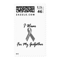 I Wear Grey For My Godfather 1 Brain Cancer Postage