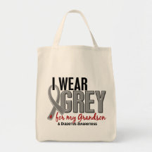 I Wear Grey For My Grandson 10 Diabetes Canvas Bag