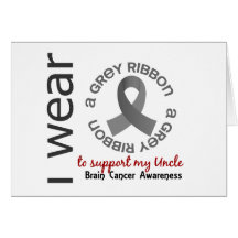 I Wear Grey For My Uncle 17 Brain Cancer Card
