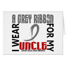 I Wear Grey For My Uncle 46 Brain Cancer Card