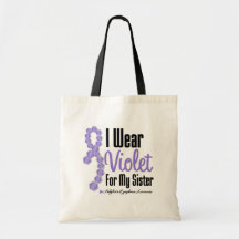 I Wear Hodgkins Lymphoma Ribbon For My Sister Canvas Bags