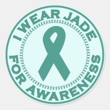 I Wear Jade For Awareness Round Stickers